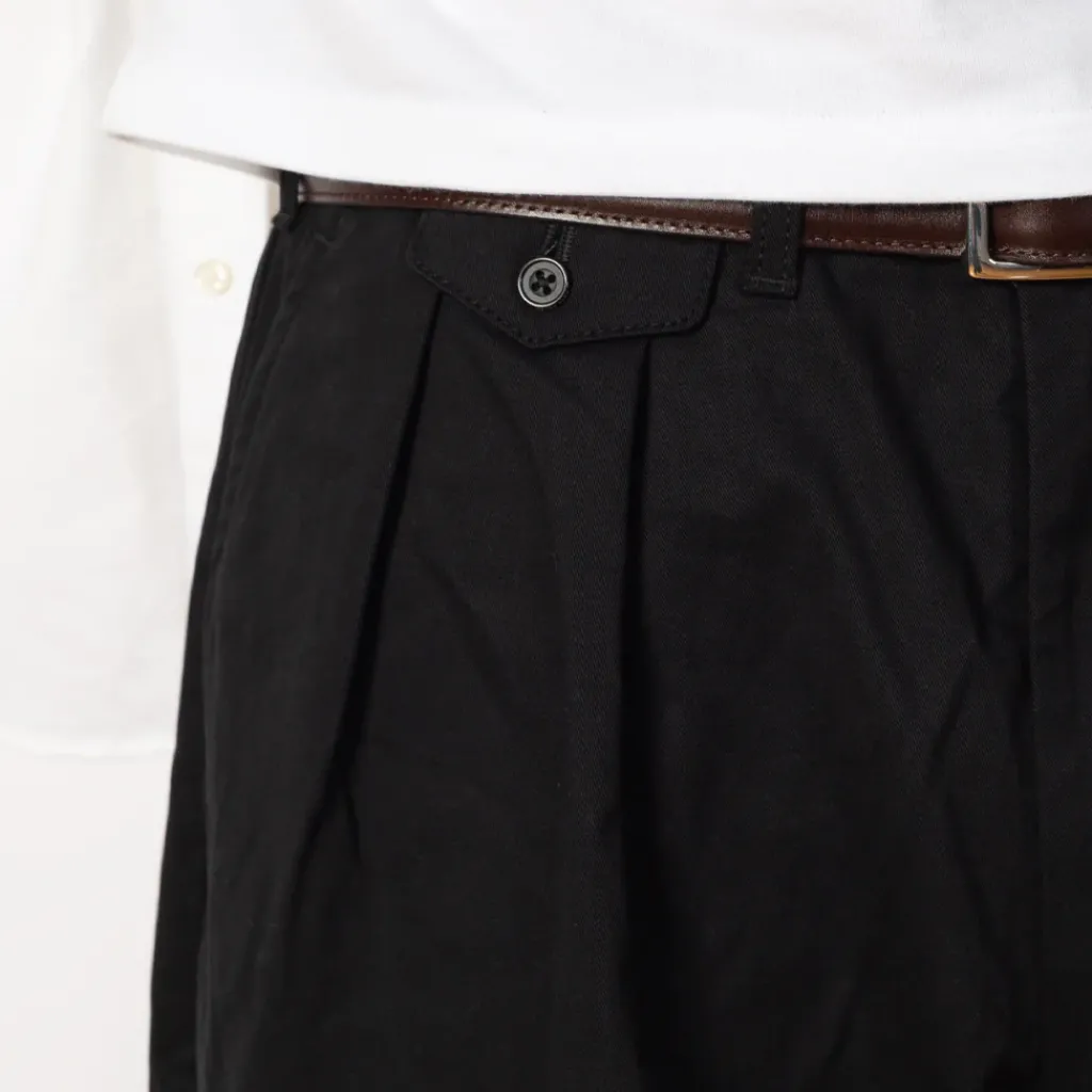 Trousers|Beams Plus 2 Pleat Trouser - Black