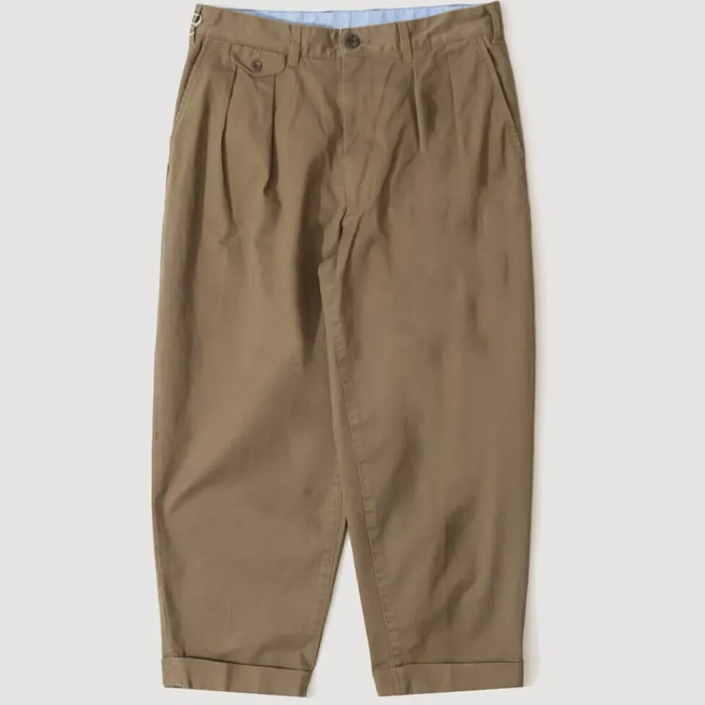 Trousers|Beams Plus 2 Pleat Twill Trouser - Olive
