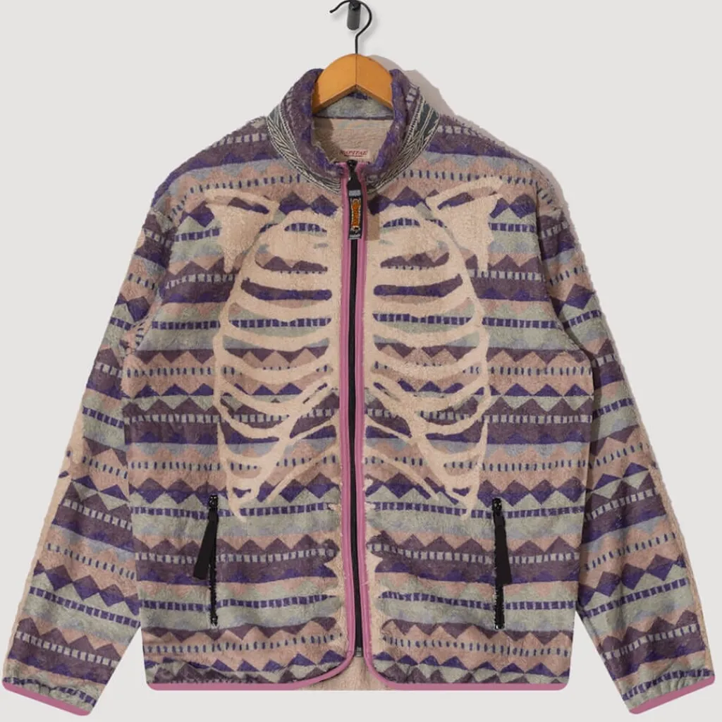 Sweatshirts|Kapital Ashland Stripe & Bone Zip Fleece - Purple
