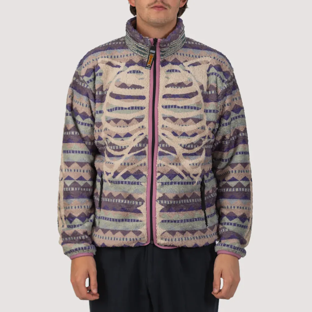 Sweatshirts|Kapital Ashland Stripe & Bone Zip Fleece - Purple