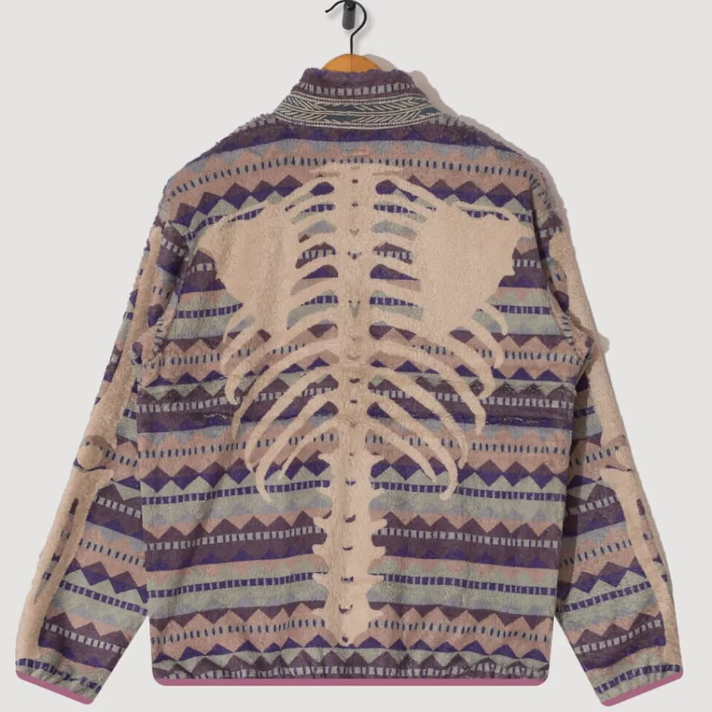 Sweatshirts|Kapital Ashland Stripe & Bone Zip Fleece - Purple