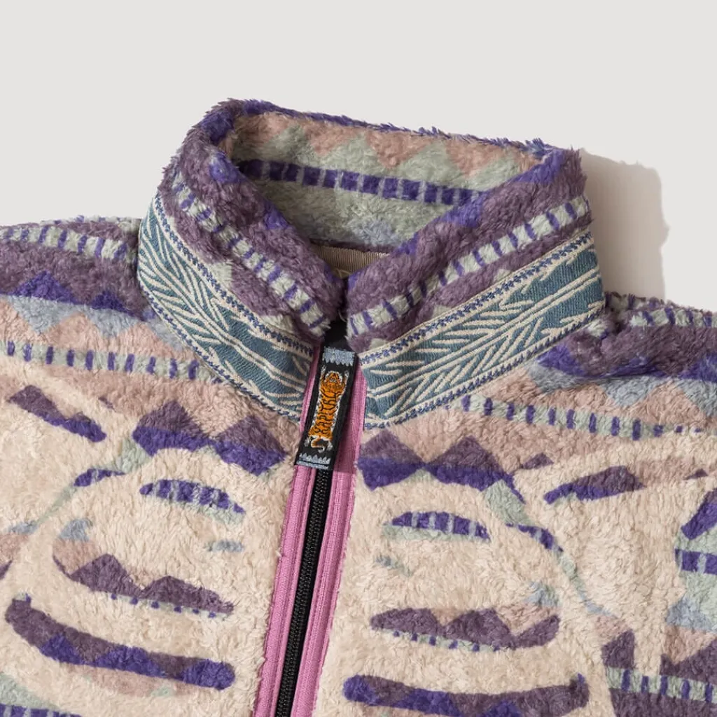 Sweatshirts|Kapital Ashland Stripe & Bone Zip Fleece - Purple