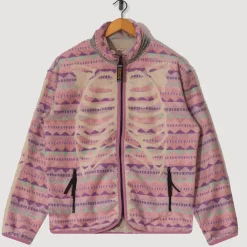 Sweatshirts|Kapital Ashland Stripe & Bone Zip Fleece - Pink