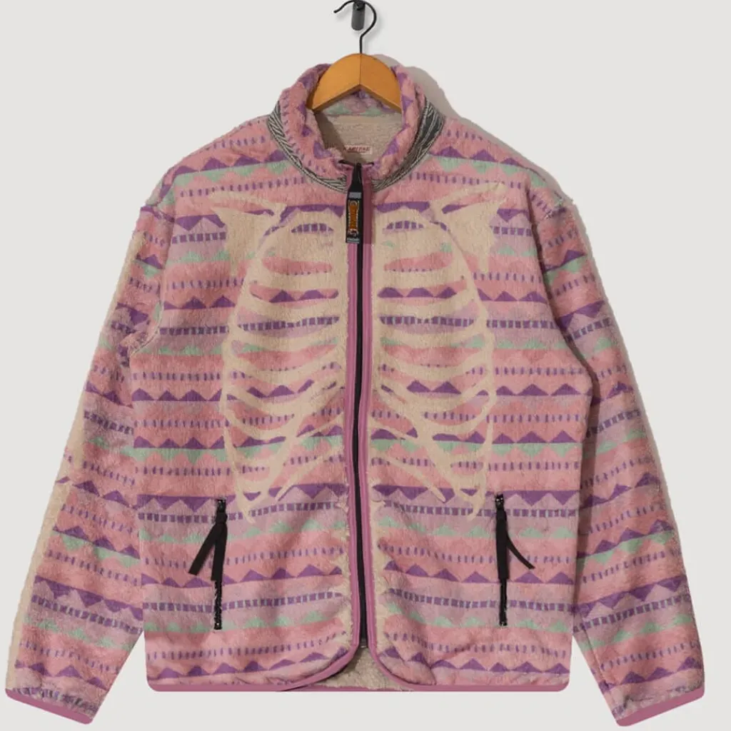 Sweatshirts|Kapital Ashland Stripe & Bone Zip Fleece - Pink
