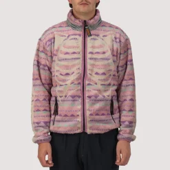 Sweatshirts|Kapital Ashland Stripe & Bone Zip Fleece - Pink