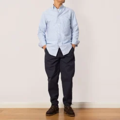 Trousers|Folk Assembly Pant - Navy Seersucker