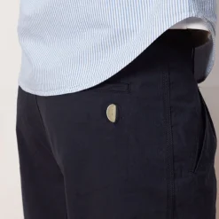Trousers|Folk Assembly Pant - Navy Seersucker