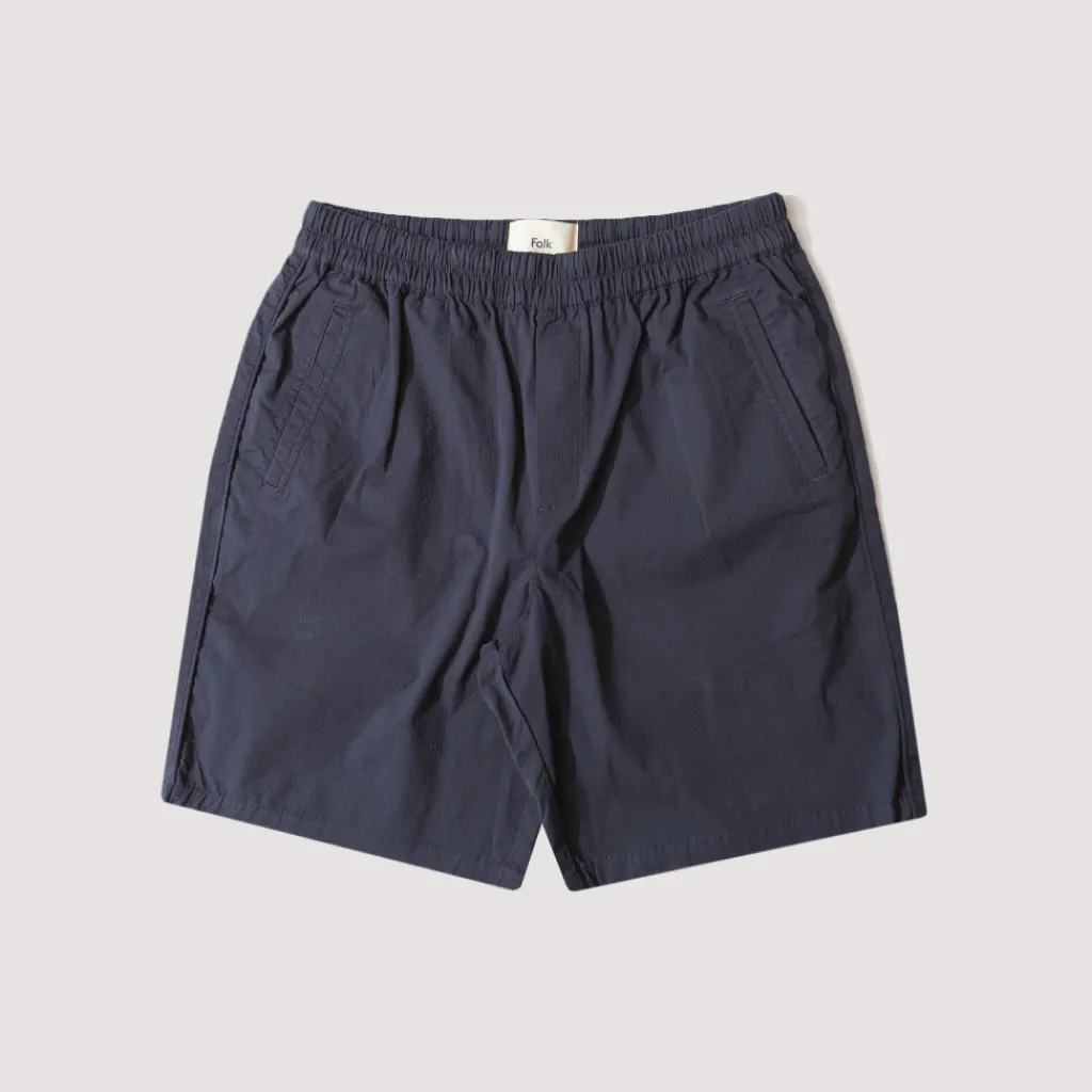 Shorts|Folk Assembly Short - Navy Seersucker