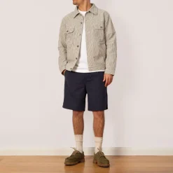 Shorts|Folk Assembly Short - Navy Seersucker