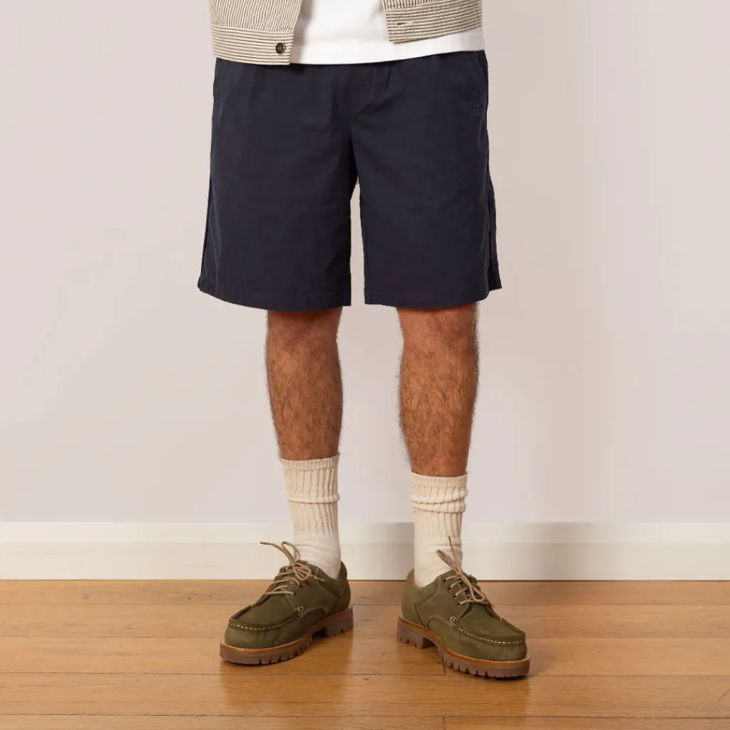 Shorts|Folk Assembly Short - Navy Seersucker