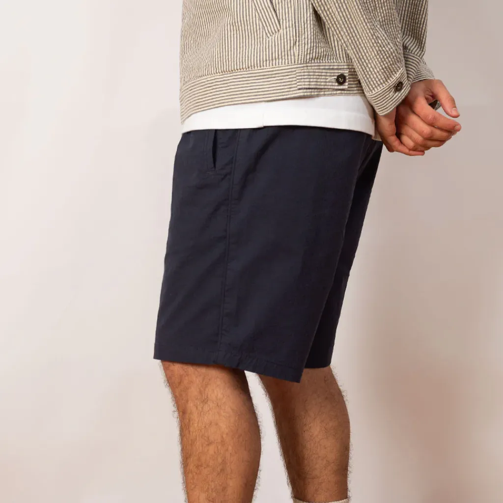 Shorts|Folk Assembly Short - Navy Seersucker