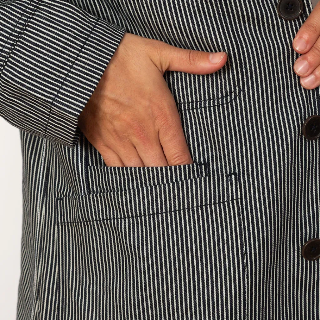 Jackets|Universal Works Bakers Jacket - Hickory Stripe Denim
