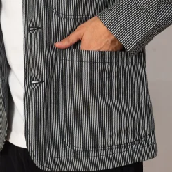 Jackets|Universal Works Bakers Jacket - Hickory Stripe Denim