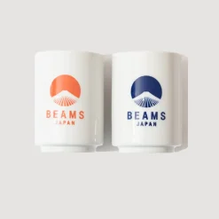Lifestyle|Beams Japan Logo Ceramic Cup (x2) - Indigo/Red