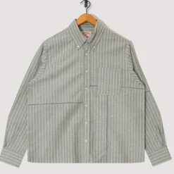 Shirts|Brain Dead Brooks Brothers Patchwork Oxford Shirt - Green