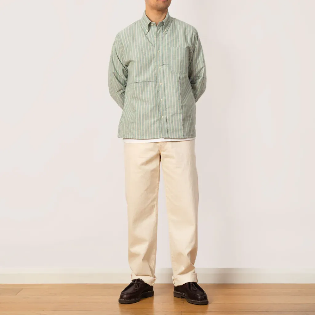 Shirts|Brain Dead Brooks Brothers Patchwork Oxford Shirt - Green