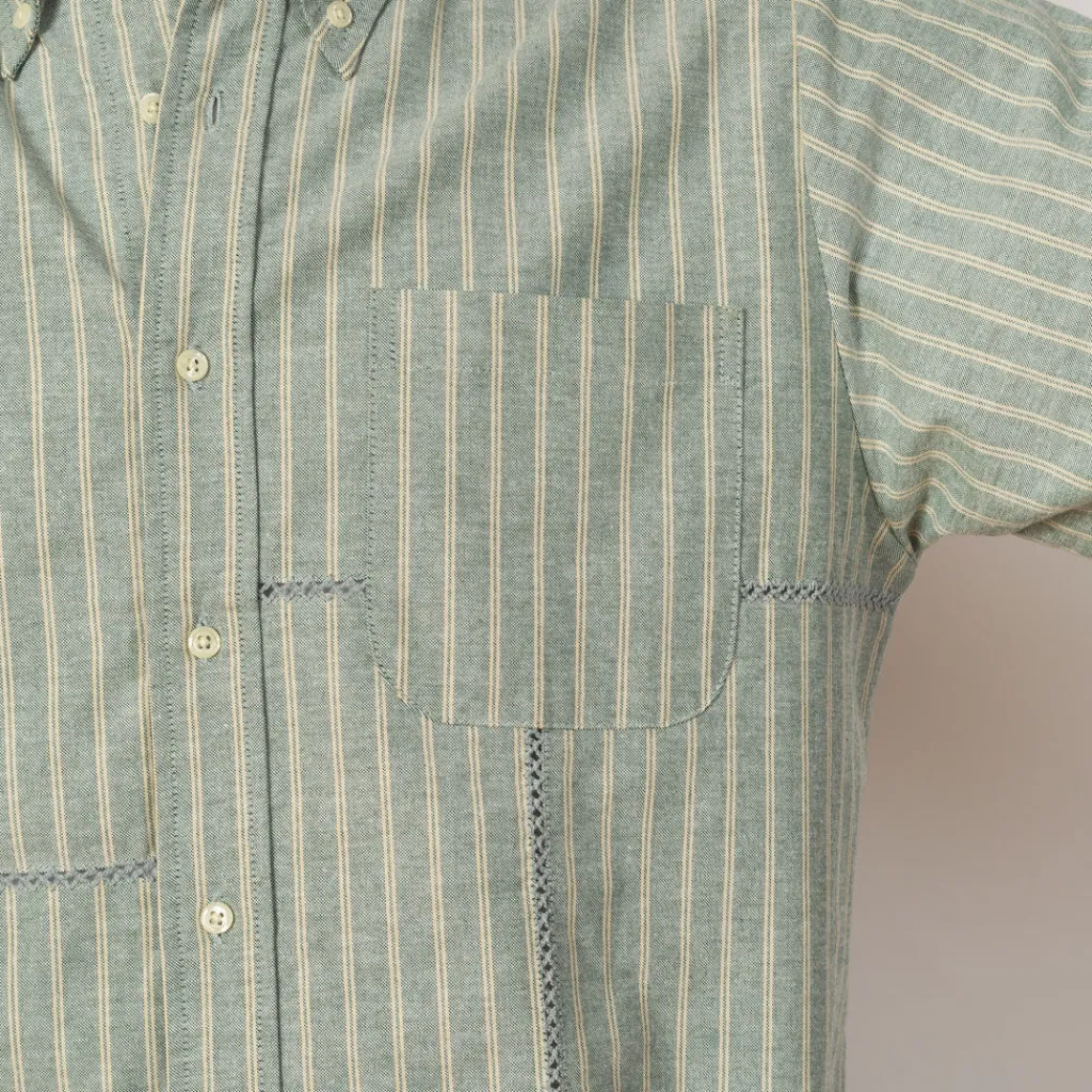 Shirts|Brain Dead Brooks Brothers Patchwork Oxford Shirt - Green
