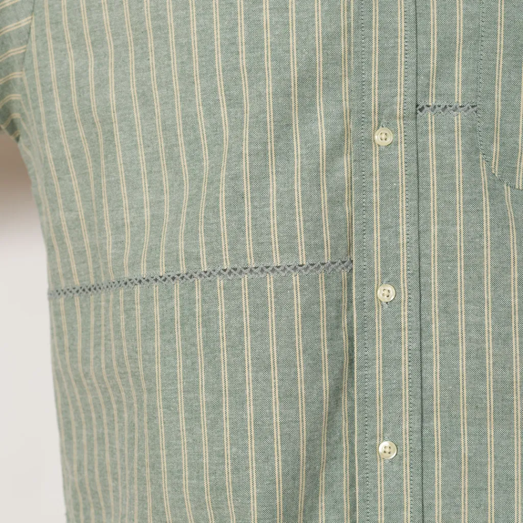 Shirts|Brain Dead Brooks Brothers Patchwork Oxford Shirt - Green