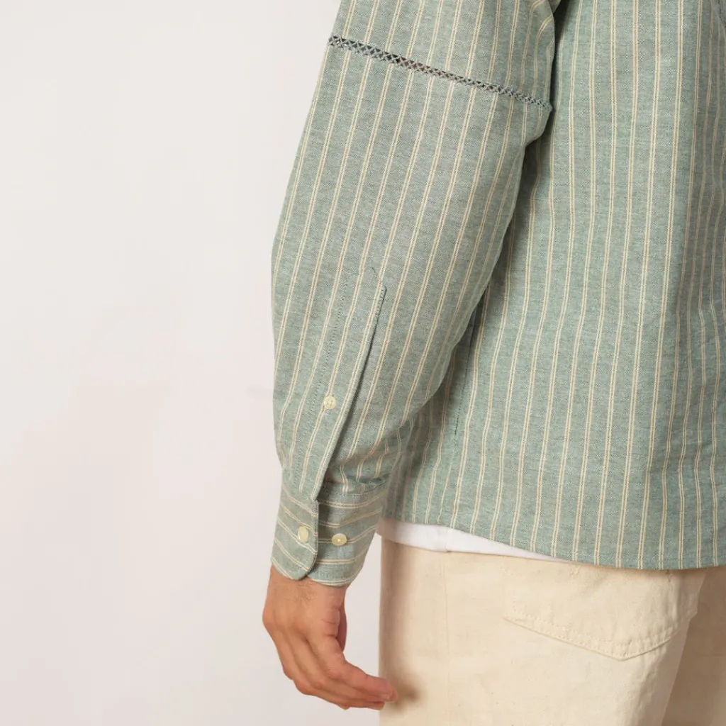 Shirts|Brain Dead Brooks Brothers Patchwork Oxford Shirt - Green
