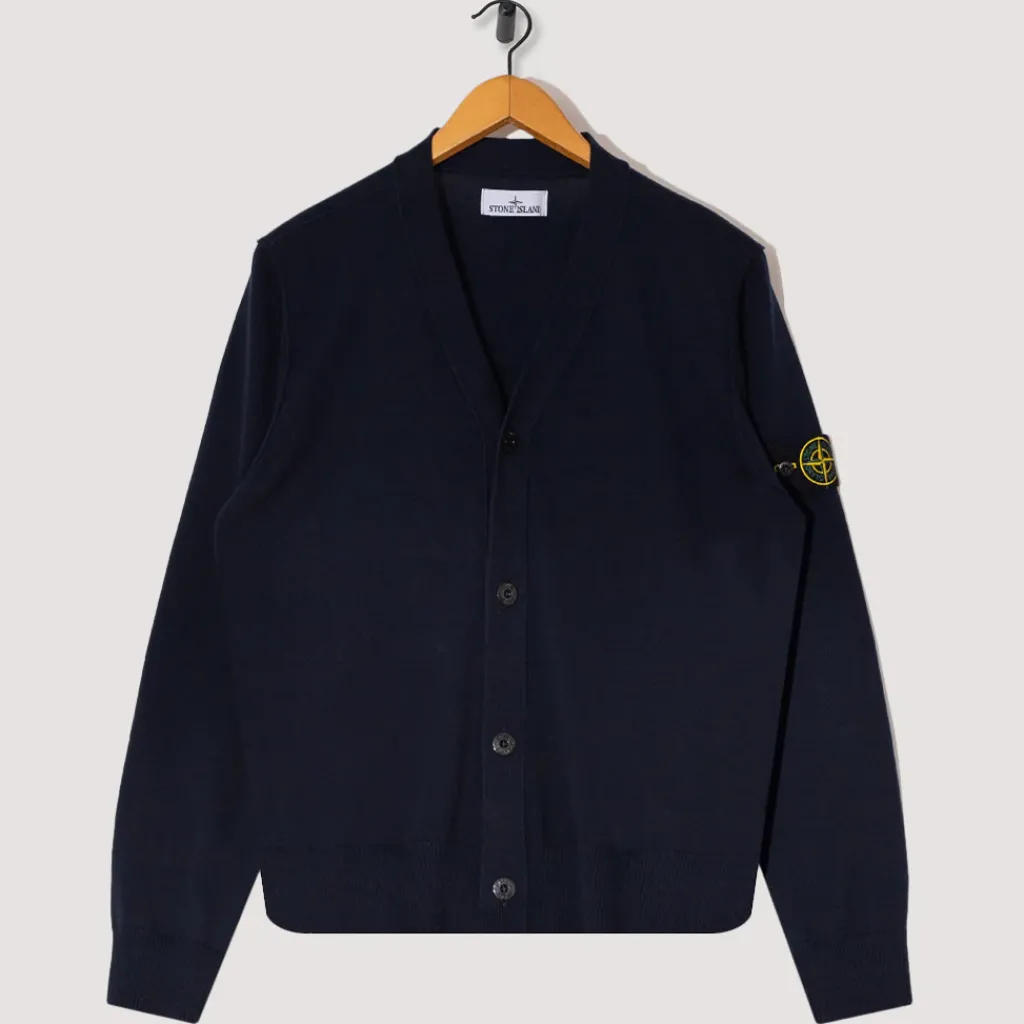 Knitwear|Stone Island Cardigan - Navy Blue (V0120)