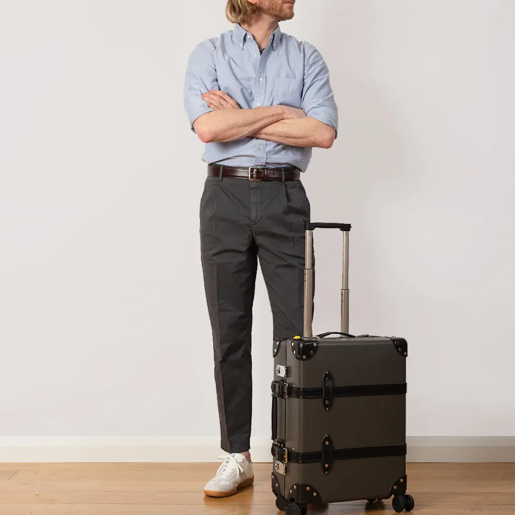 Bags|Globe-Trotter Centenary Four Wheel Carry-On Case - Charcoal/Black/Chrome