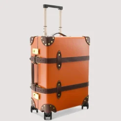 Bags|Globe-Trotter Centenary Four Wheel Carry-On Case - Marmalade/Brown/Gold