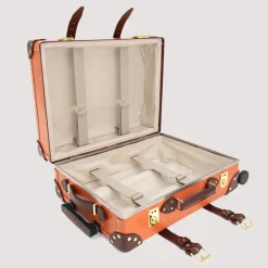 Bags|Globe-Trotter Centenary Four Wheel Carry-On Case - Marmalade/Brown/Gold