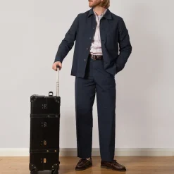 Bags|Globe-Trotter Centenary Four Wheel Check-In Case - Black/Black/Chrome