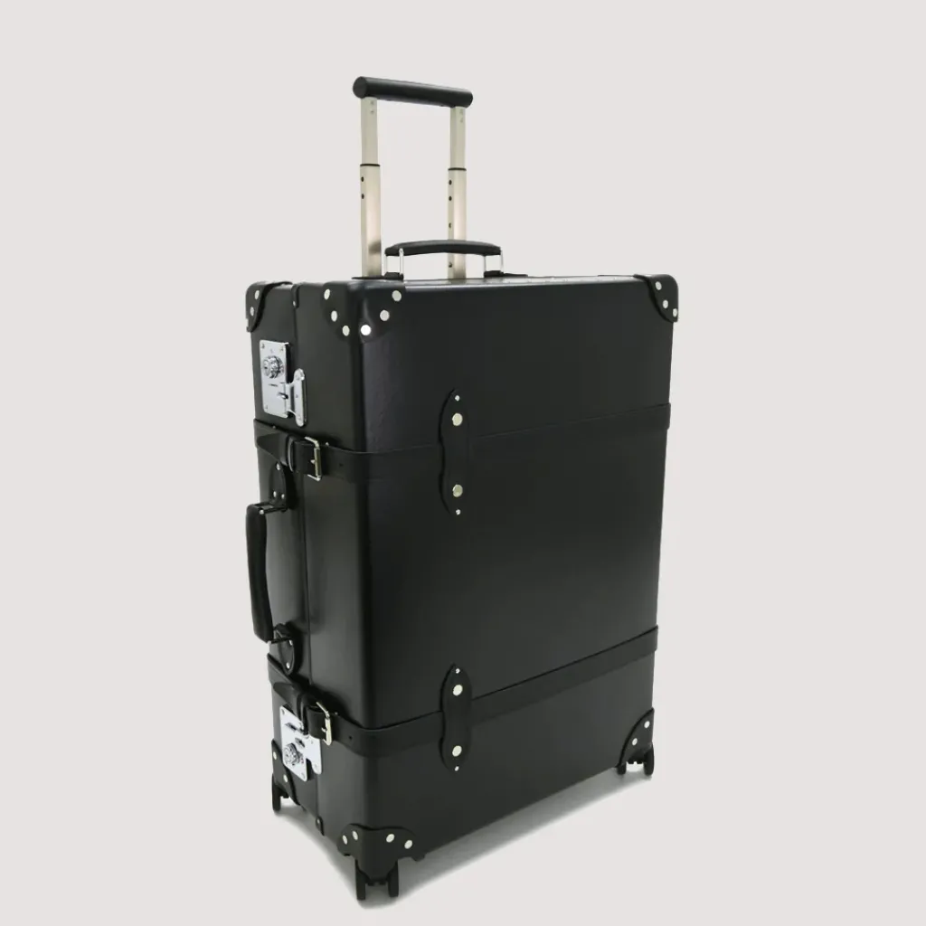 Bags|Globe-Trotter Centenary Four Wheel Check-In Case - Black/Black/Chrome
