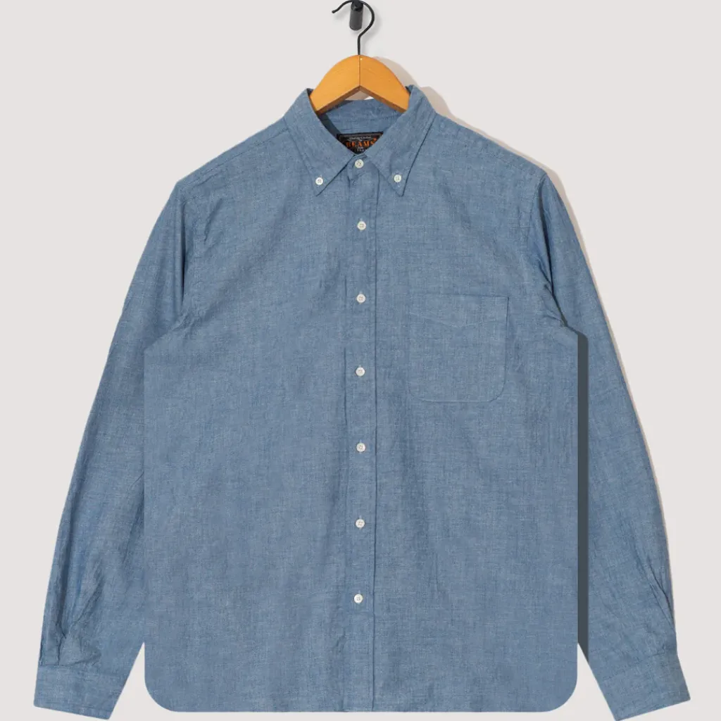 Shirts|Beams Plus Chambray Shirt - Sax