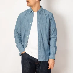 Shirts|Beams Plus Chambray Shirt - Sax