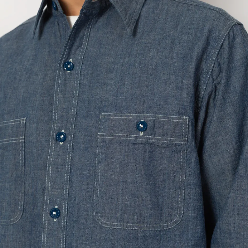 Shirts|Buzz Rickson's Chambray Work Shirt - Blue