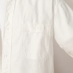 Shirts|OrSlow Chambray Work Shirt Wide Fit - White