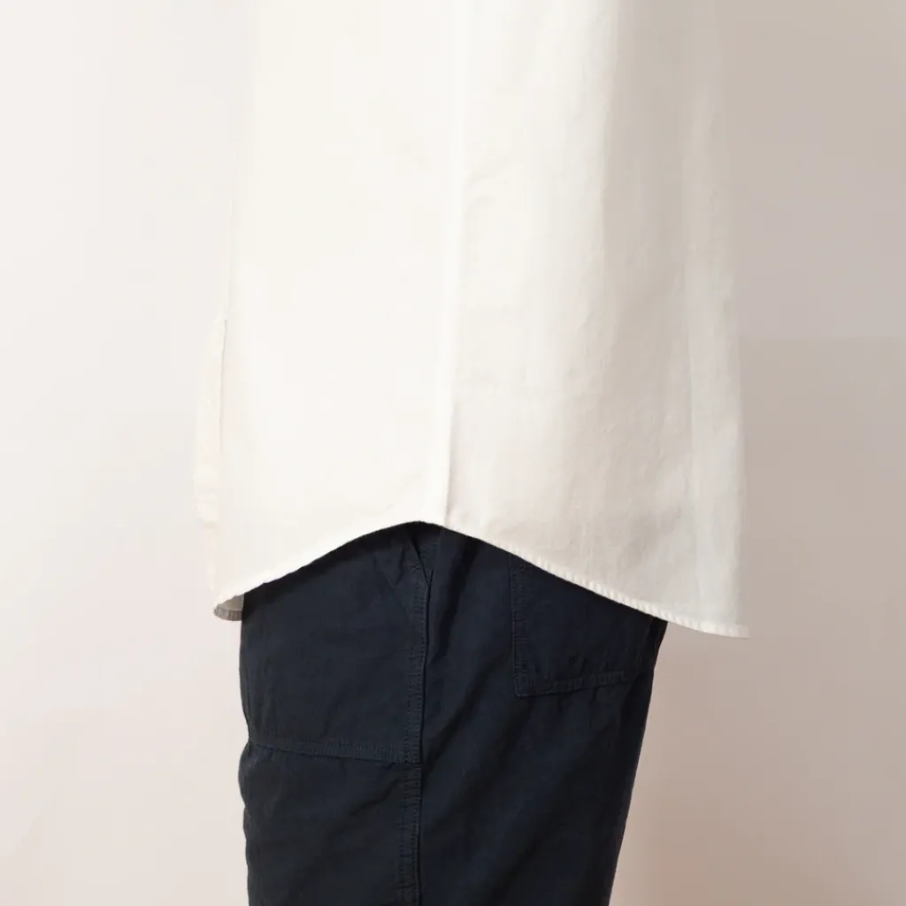 Shirts|OrSlow Chambray Work Shirt Wide Fit S/S - White