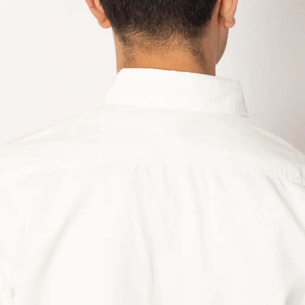 Shirts|OrSlow Chambray Work Shirt Wide Fit S/S - White
