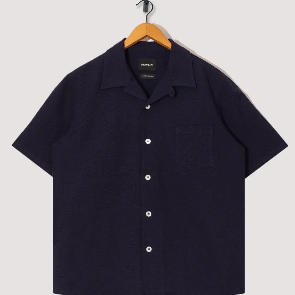 Shirts|Howlin Cocktail Shirt - Navy Seersucker