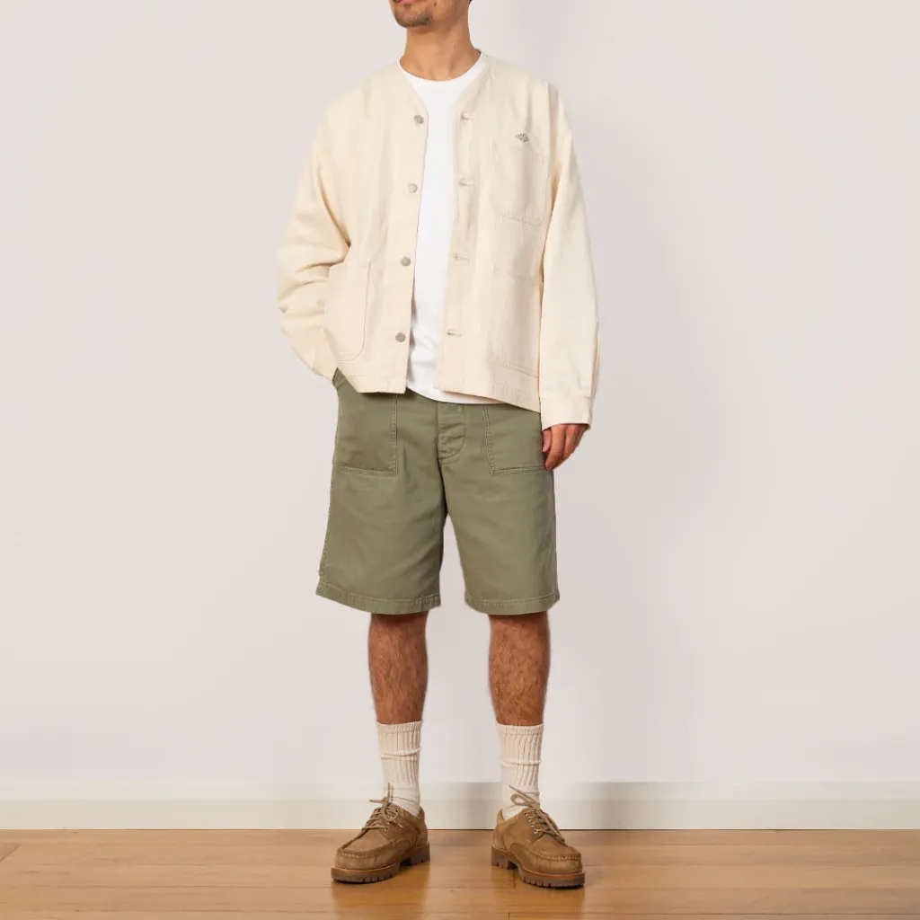 Jackets|Danton Collarless Jacket - Ecru