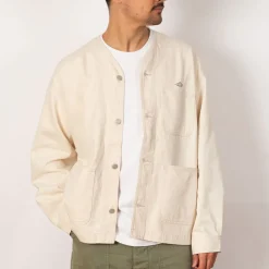 Jackets|Danton Collarless Jacket - Ecru