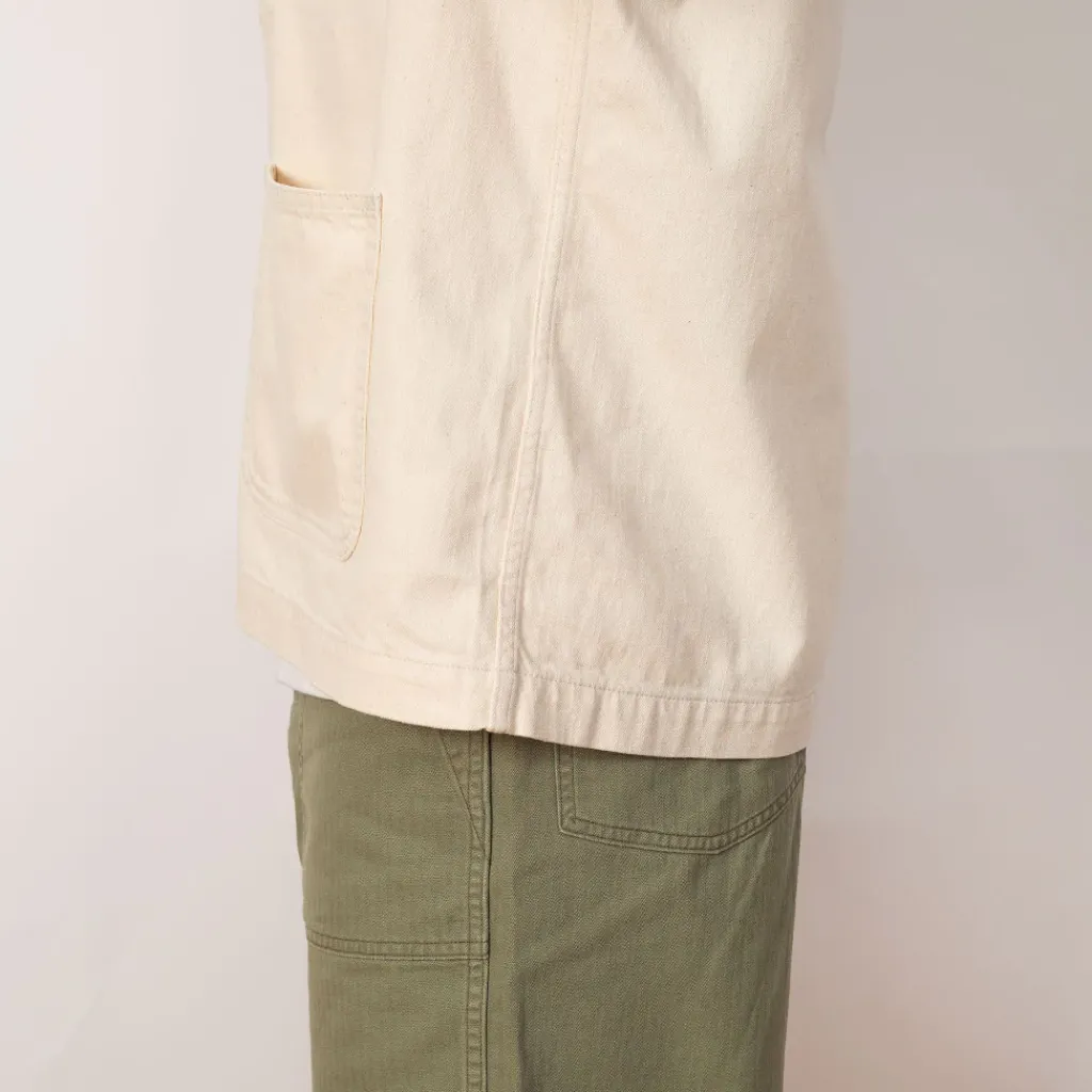 Jackets|Danton Collarless Jacket - Ecru