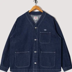 Jackets|Danton Collarless Jacket - Indigo