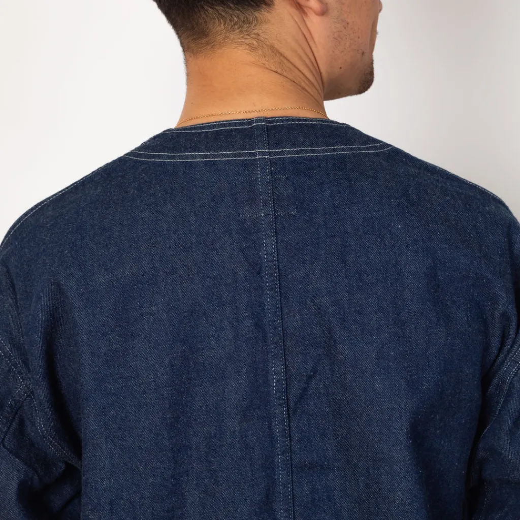Jackets|Danton Collarless Jacket - Indigo