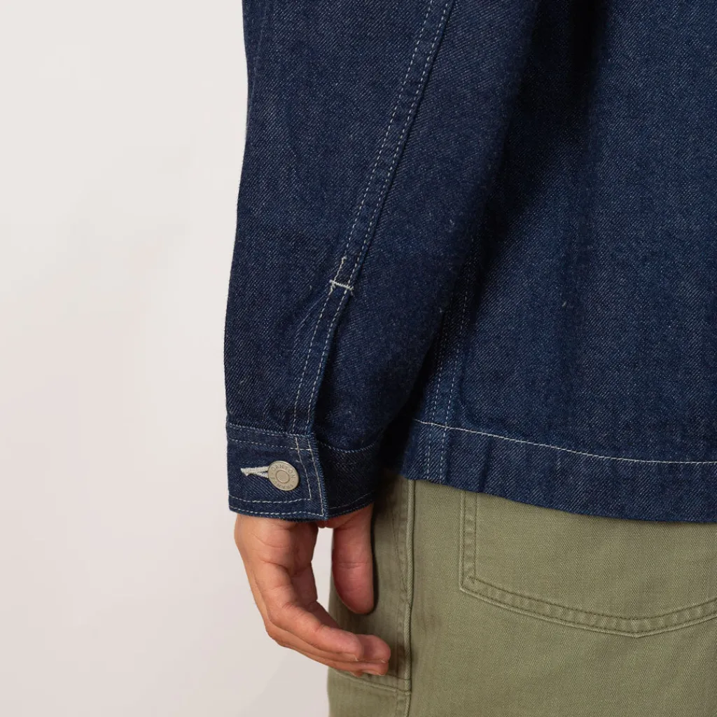 Jackets|Danton Collarless Jacket - Indigo