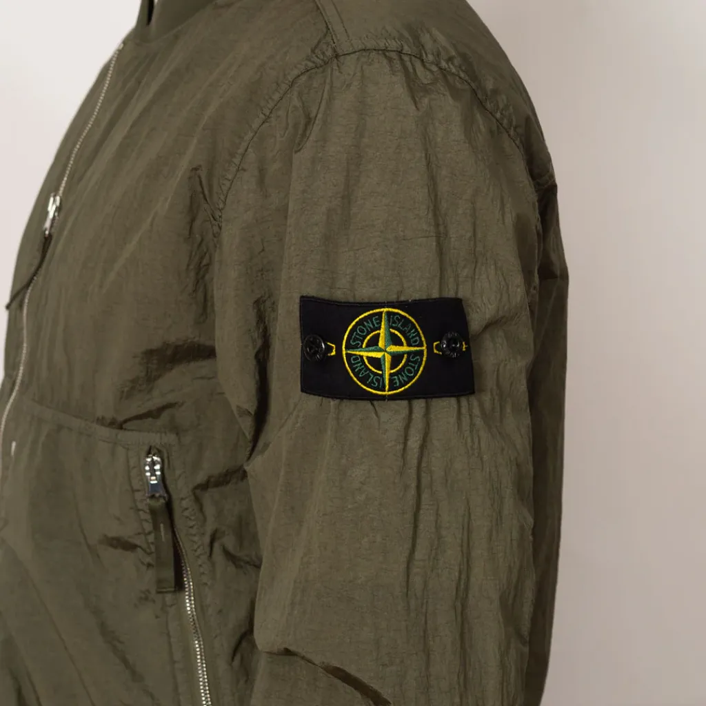 Jackets|Stone Island Crinkle Bomber - Military Green (V0054)