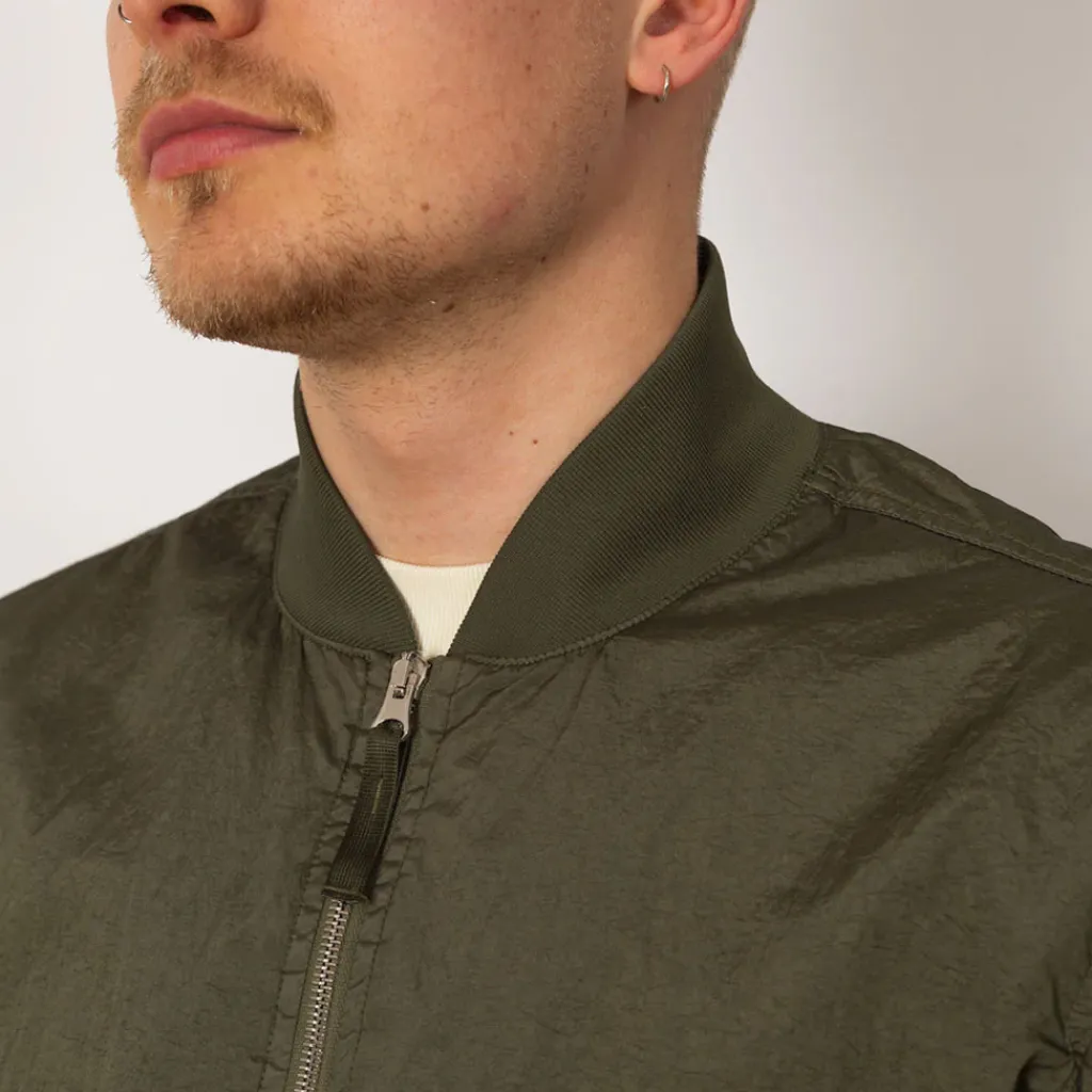 Jackets|Stone Island Crinkle Bomber - Military Green (V0054)