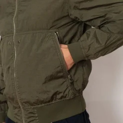 Jackets|Stone Island Crinkle Bomber - Military Green (V0054)