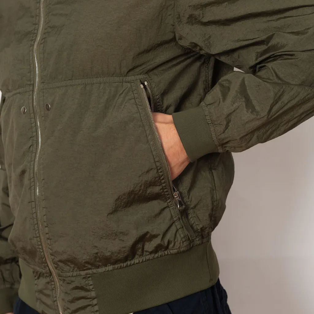 Jackets|Stone Island Crinkle Bomber - Military Green (V0054)