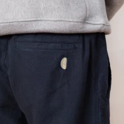 Trousers|Folk Drawcord Assembly Pant - Soft Navy Cotton Linen