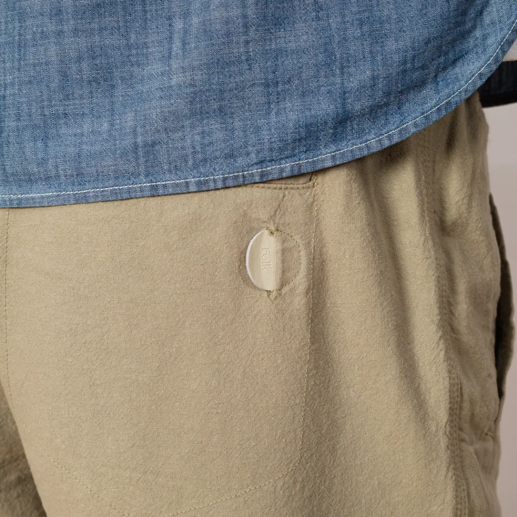 Trousers|Folk Drawcord Assembly Pant - Sage Cotton Linen