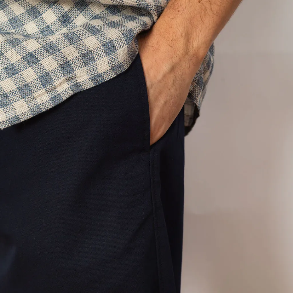 Trousers|Danton Easy Straight Pants - Navy