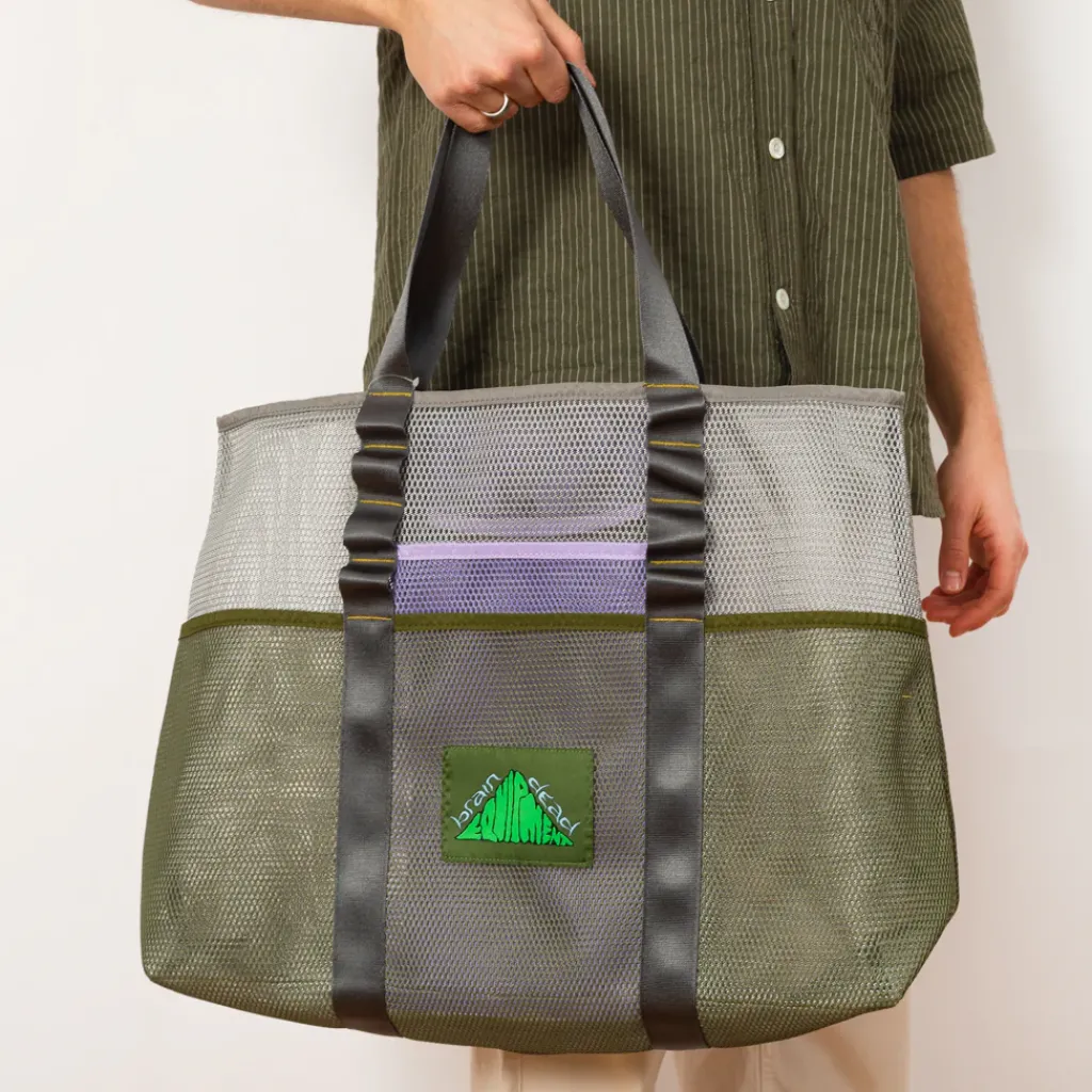 Bags|Brain Dead Equipment Mesh Tote Bag - White Multi